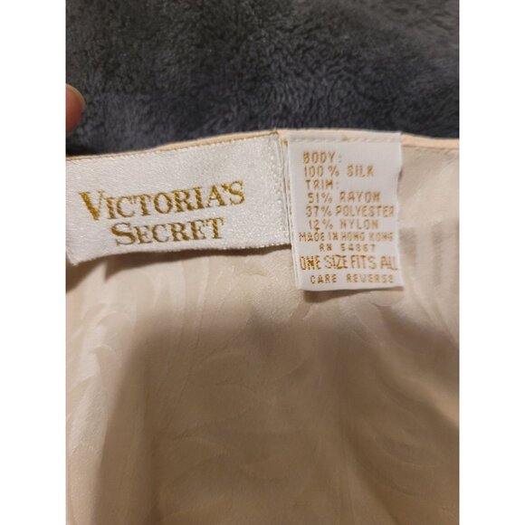 VTG 90s Victorias Secret Silk Kimono Embroidered OS Retro Y2K SEXY baby doll - Picture 6 of 6